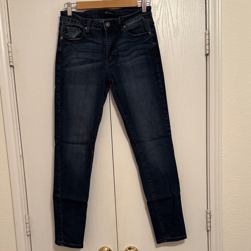 KanCan Women's Dark Indigo Straight Leg Jeans